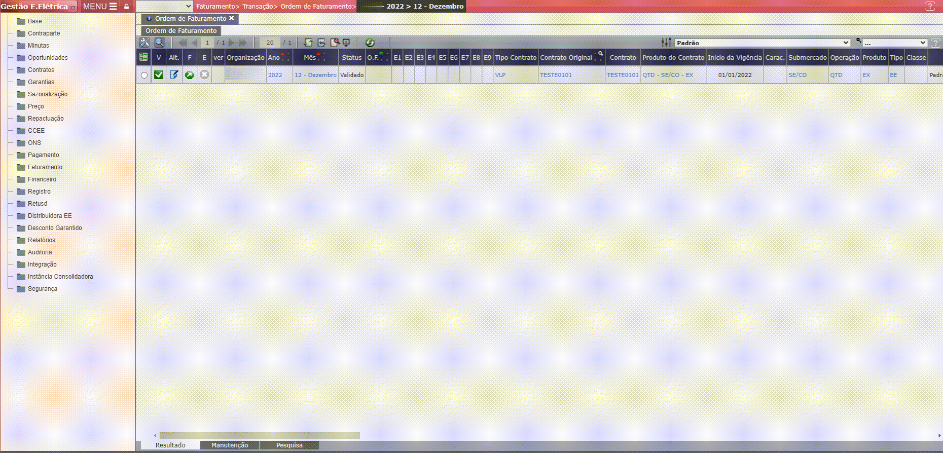 Liberação da Ordem de Faturamento para o BPM
