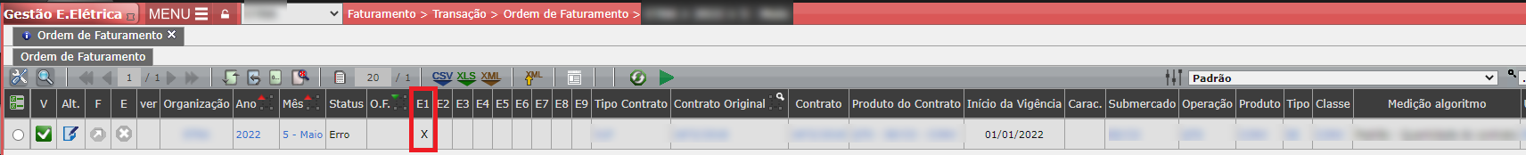 Erro E1: Período não está aberto
