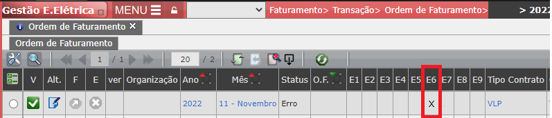 Erro E6: Repactuação
