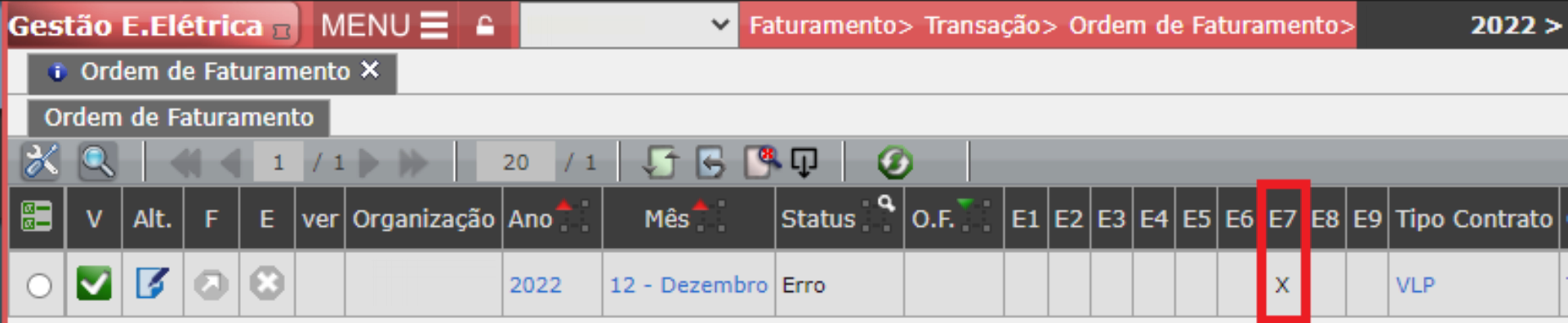 Erro E7: Data de vencimento
