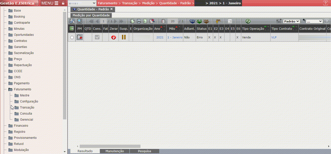 Erro E1: Participação