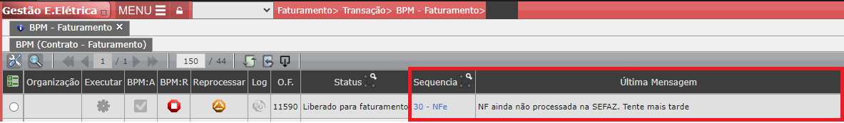 Erro: NF ainda não processada na SEFAZ. Tente mais tarde.