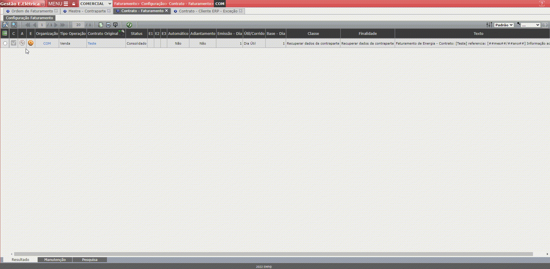Erro E2: Código da Contraparte no ERP
