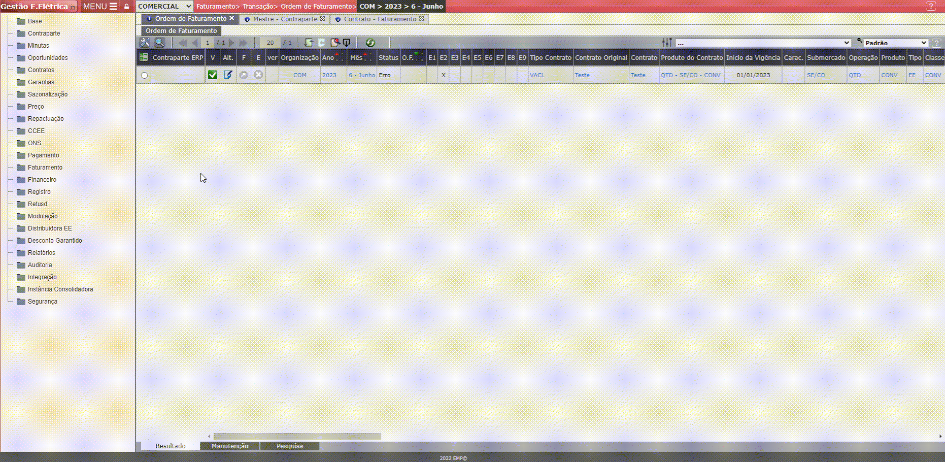 Erro E2: Código da Contraparte no ERP