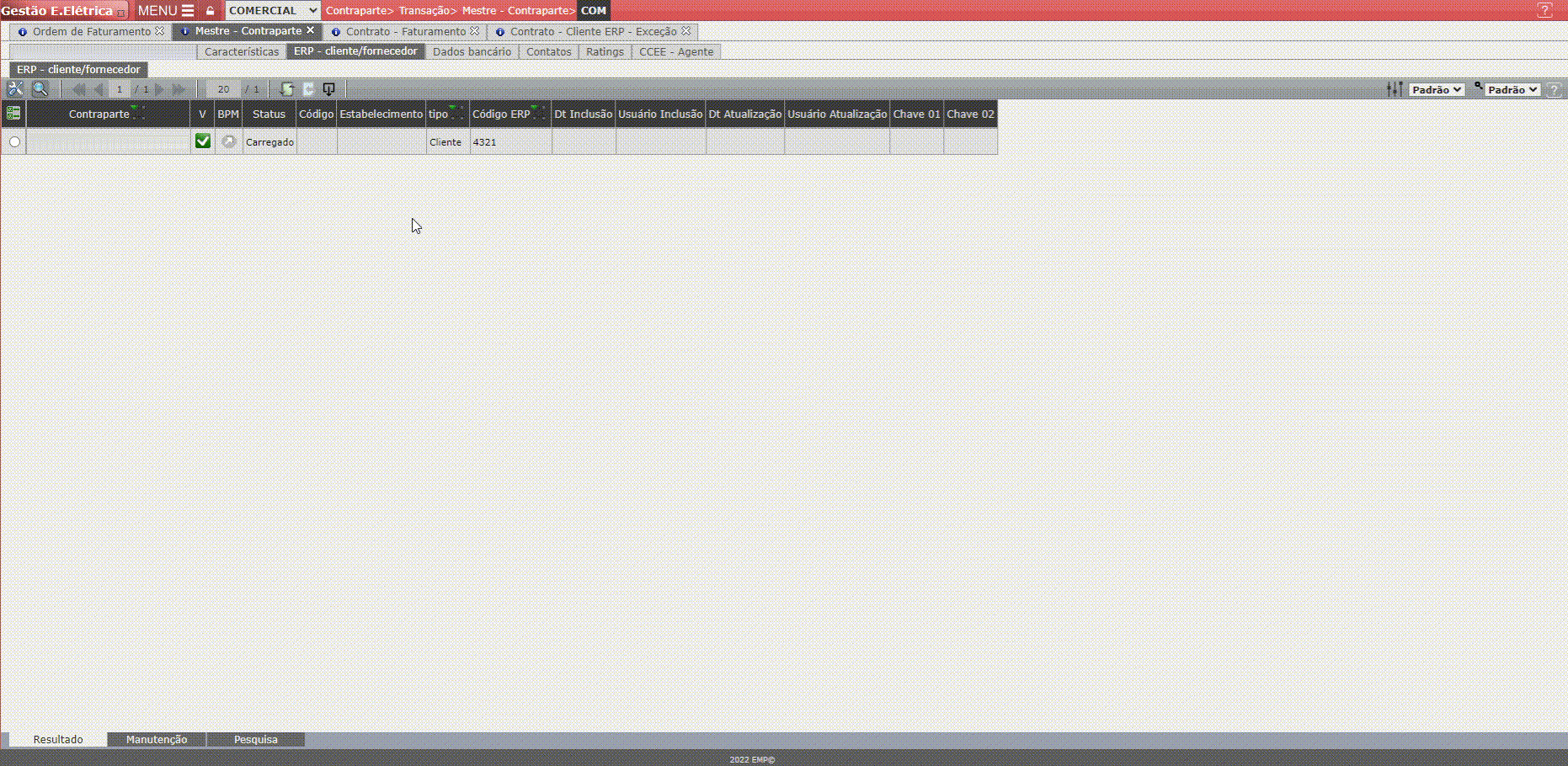 Erro E2: Código da Contraparte no ERP