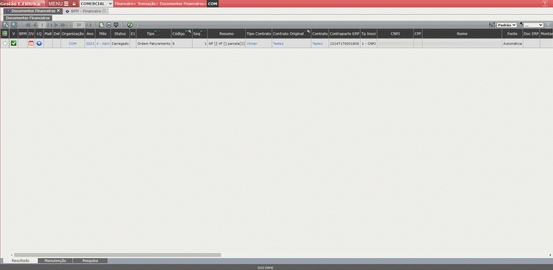 Documento Financeiro - Multas e Juros