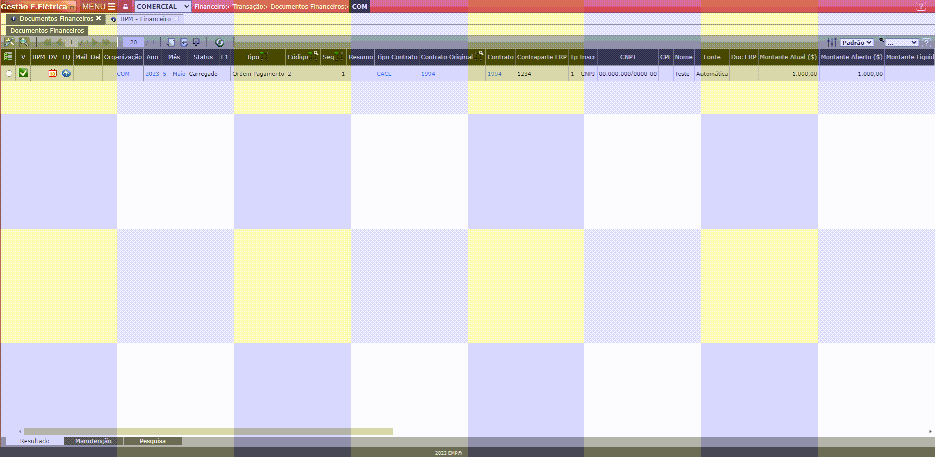 Documento Financeiro - Multas e Juros