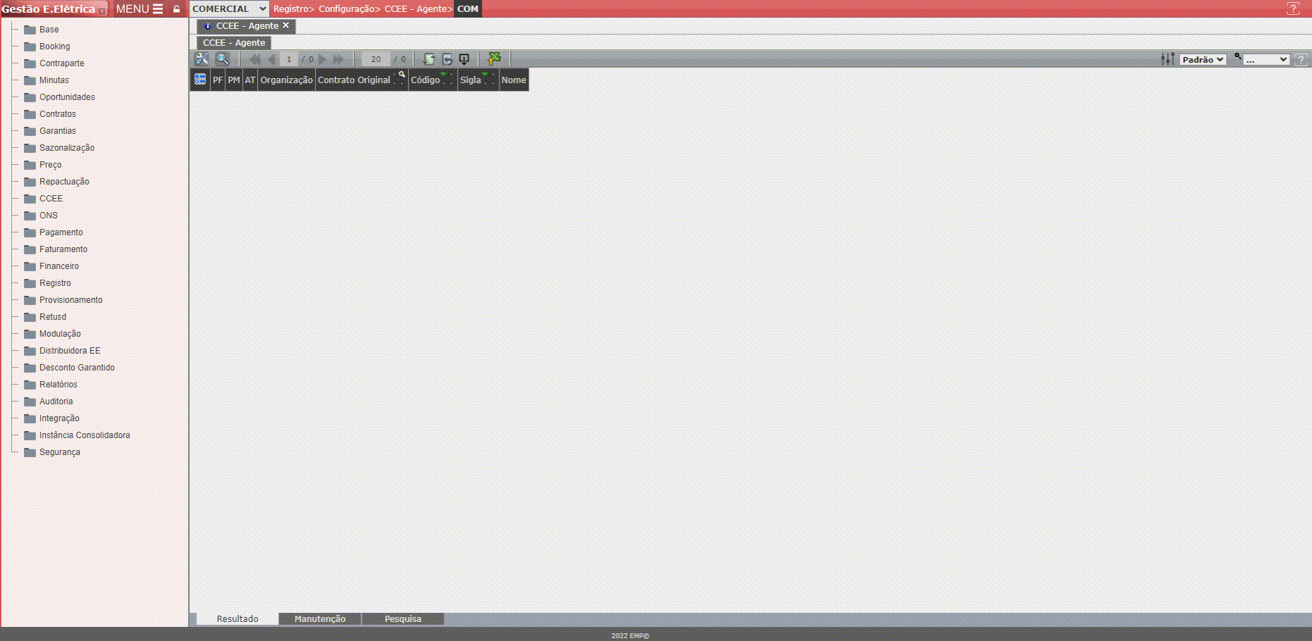 Cadastro de Ponto de Medição e Perfil por Agente
