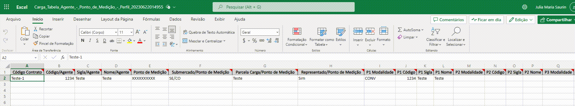 Cadastro de Ponto de Medição e Perfil por Agente

