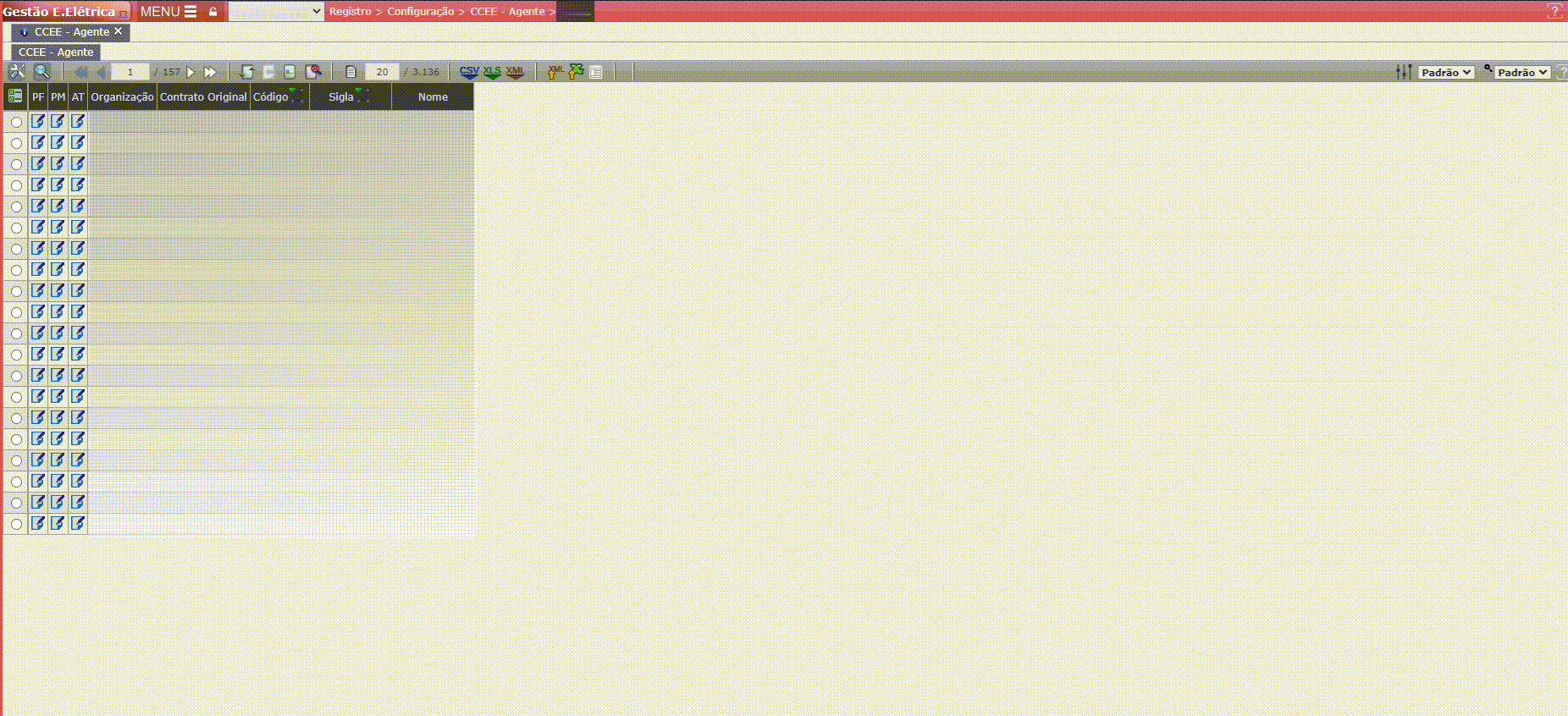 Vinculação Dados CCEE (Perfil) - Contrato