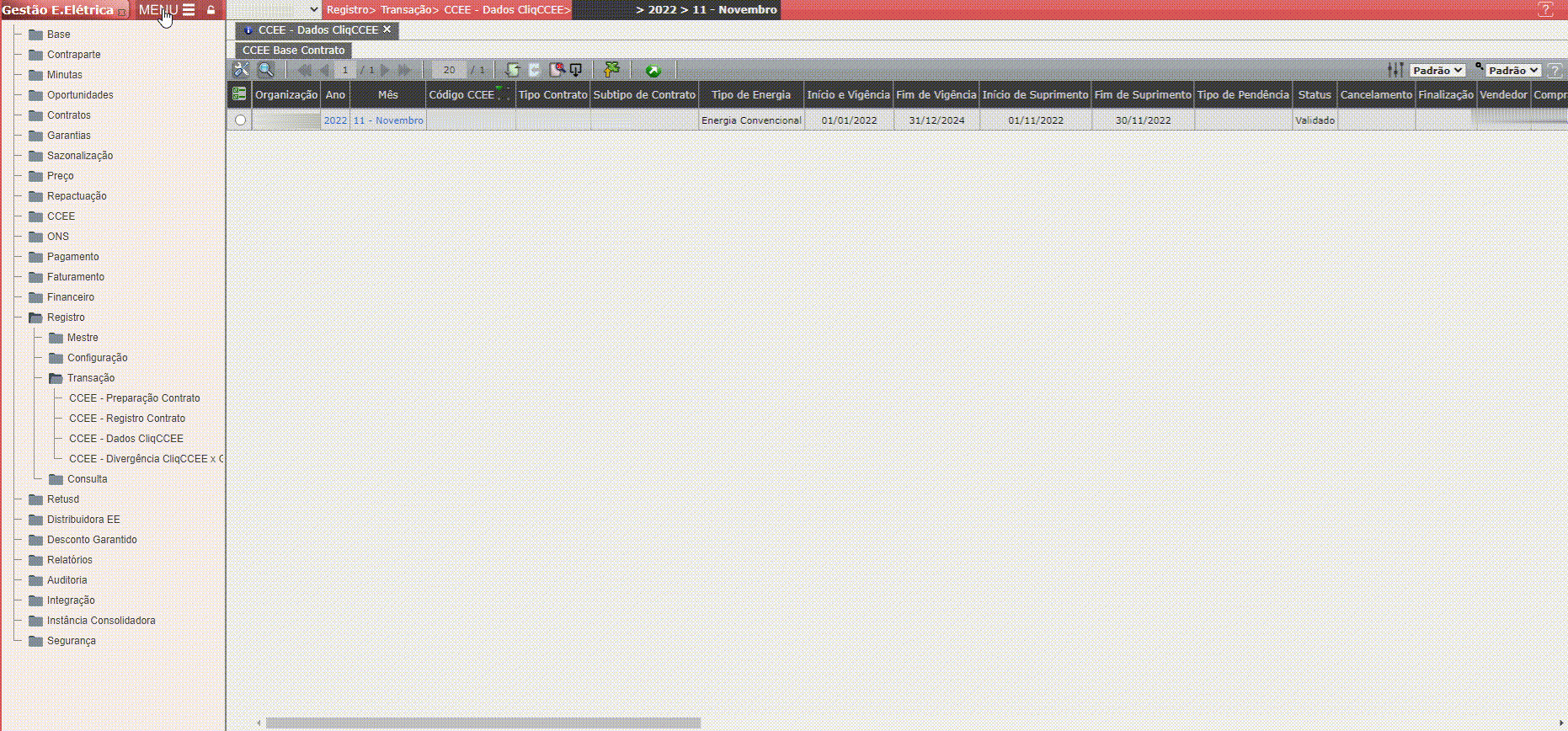 Registro Contrato - Operação de Compra
