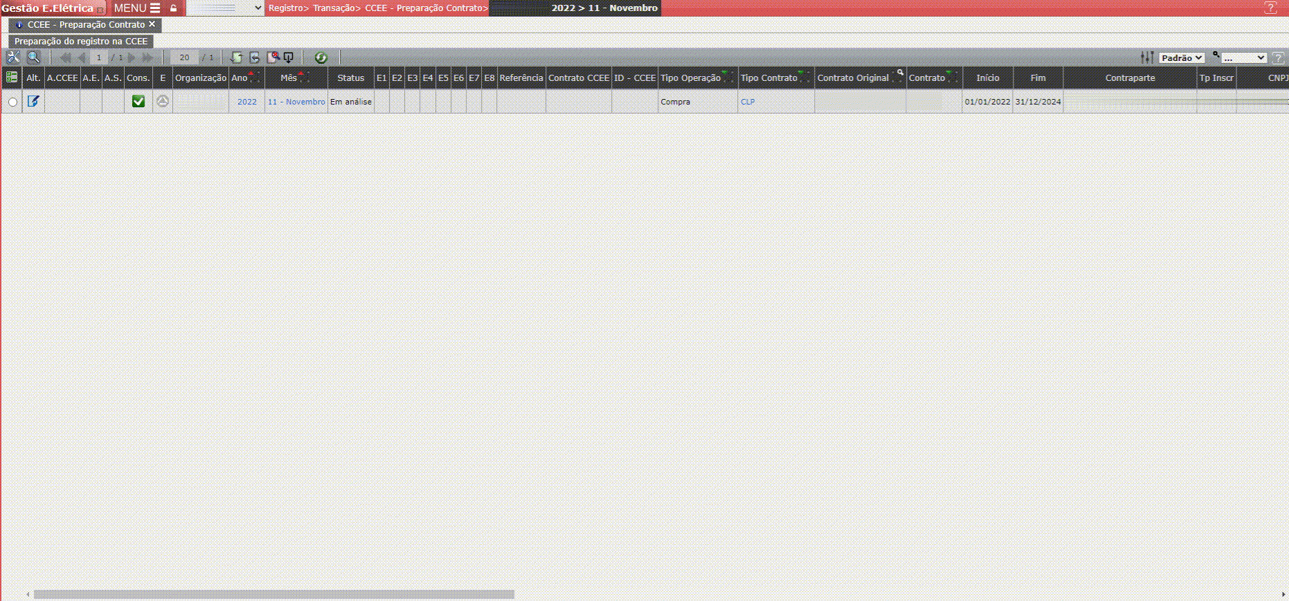 Vinculação Preparação Contrato - Operação Compra