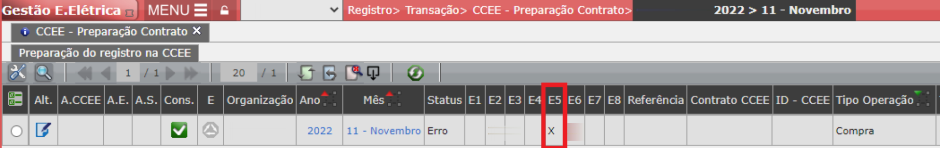 Erro E5: Modulação
