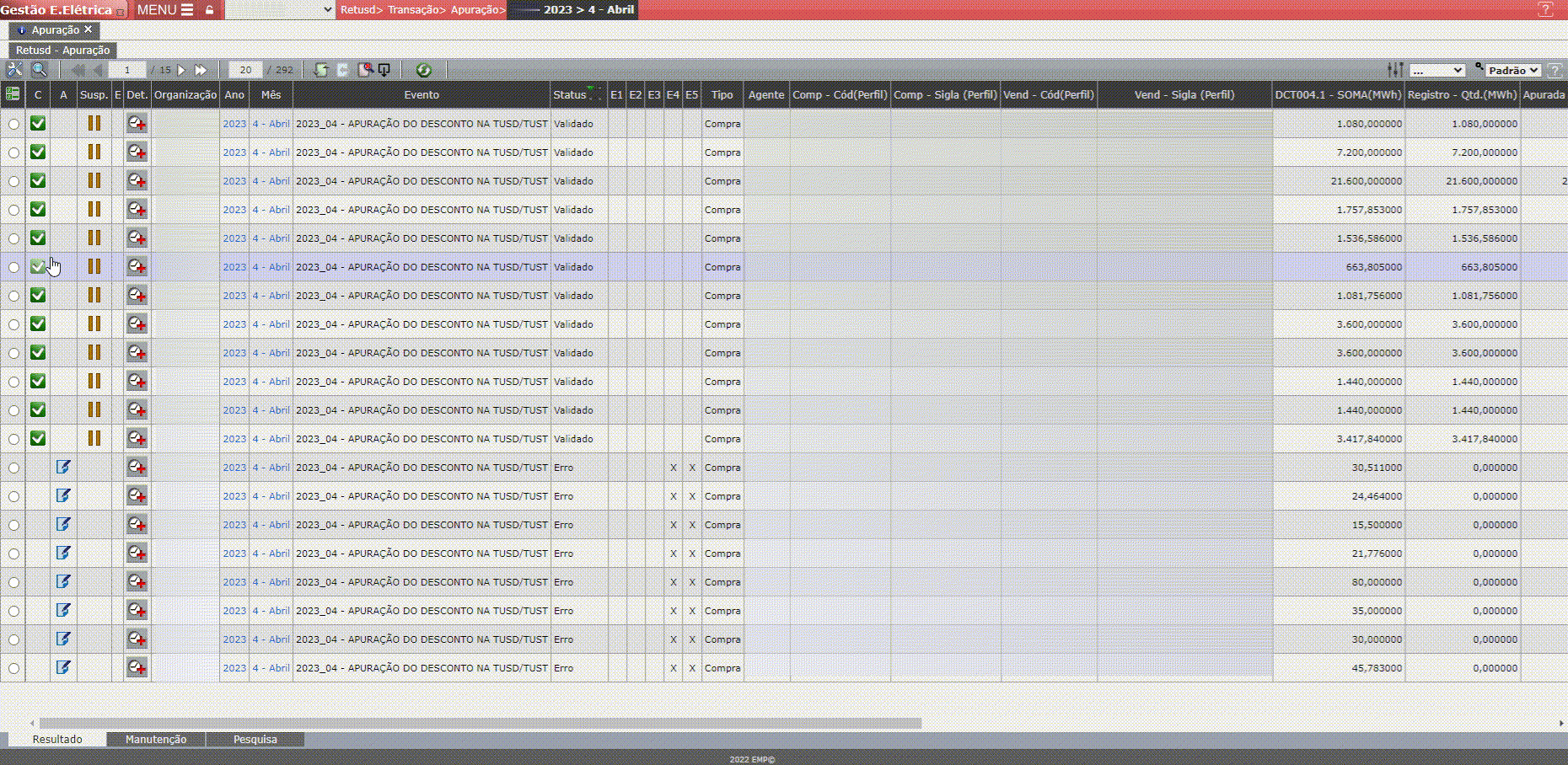 Detalhes Apuração - Retusd
