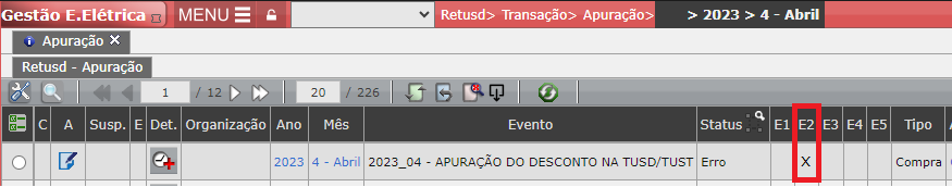Erro E2: DCT004.2 - inexistente
