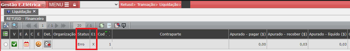 Erro E1: Data de vencimento
