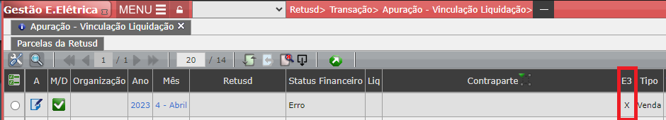 Erro E3: Contraparte
