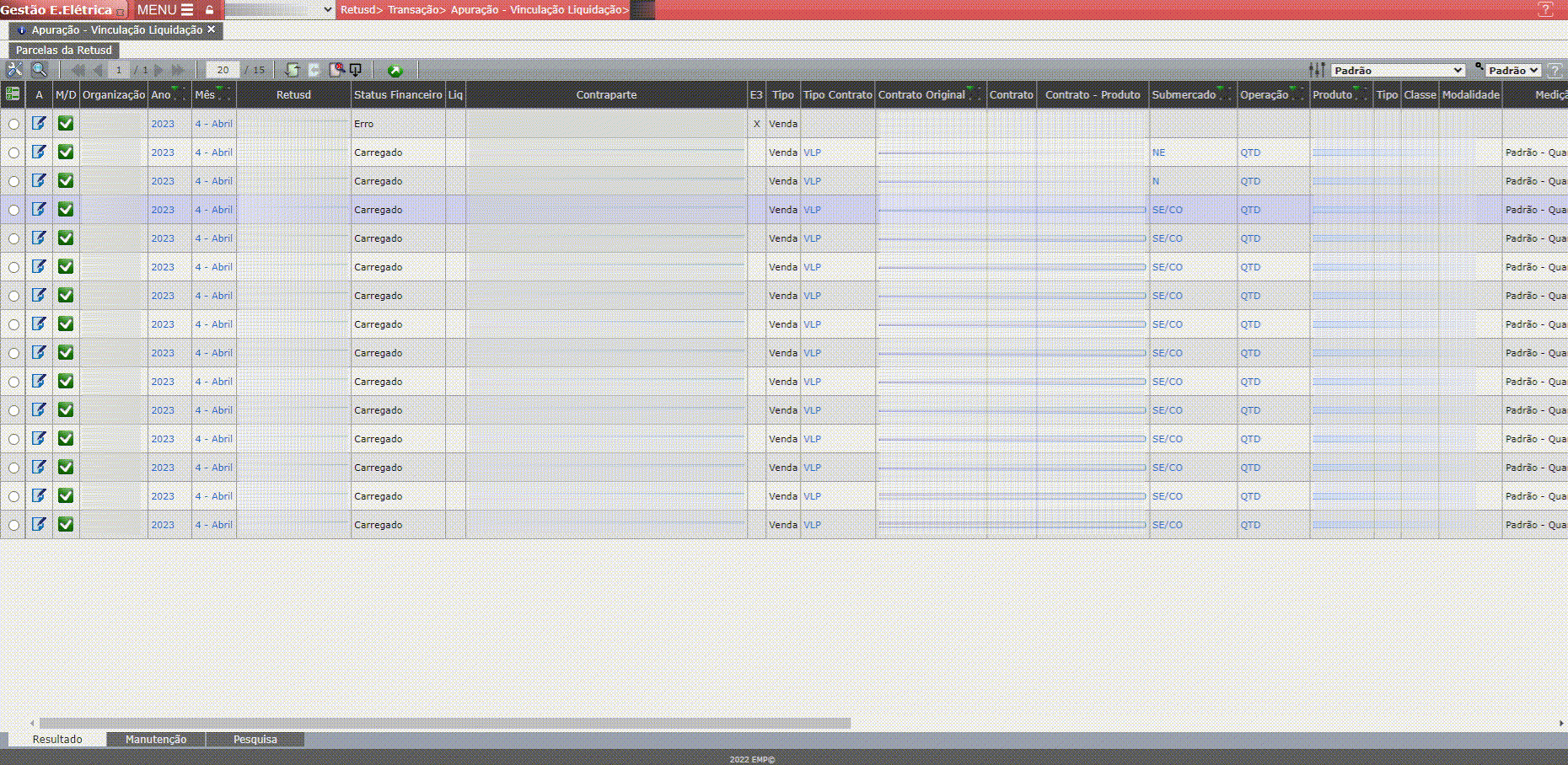 Erro E3: Contraparte
