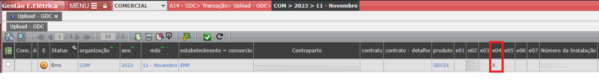 Erro E04: Contrato Característica
