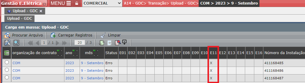 Erro E11: EE sem GD(R$)
