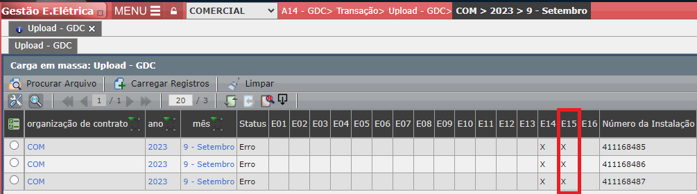 Erro E15: Economia(R$)