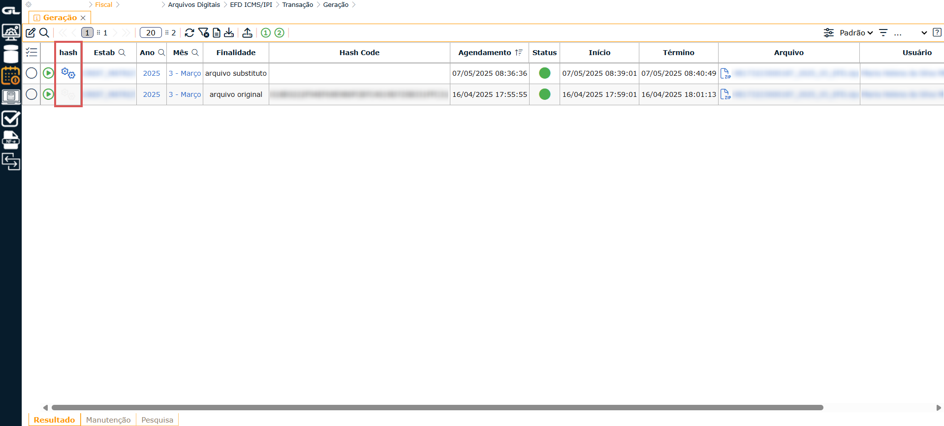 INDICAR HASH NA GERAÇÃO EFD CONTRIBUIÇÕES E EFD ICMS/IPI