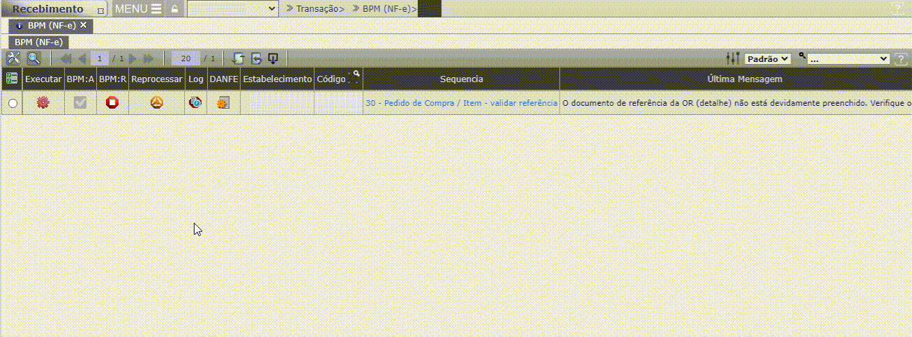 Reprocessamento de etapa
