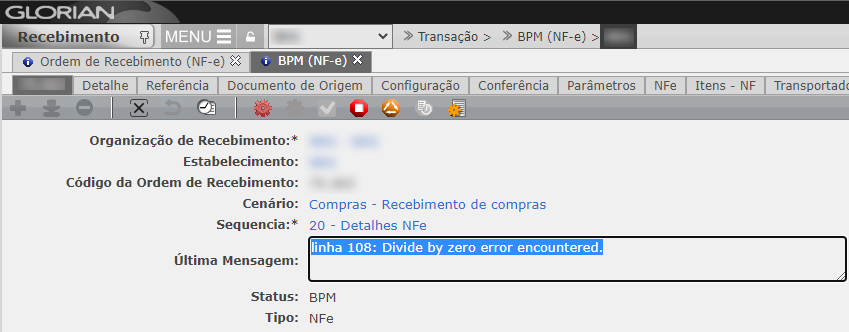 Divide by zero error encountered.

