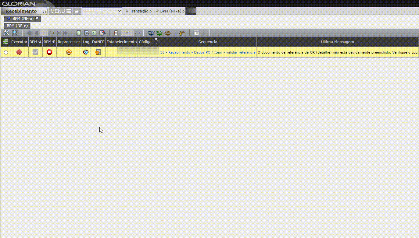 Linha [X] Código do material [XXXX] – não referenciado ao cliente/fornecedor.
