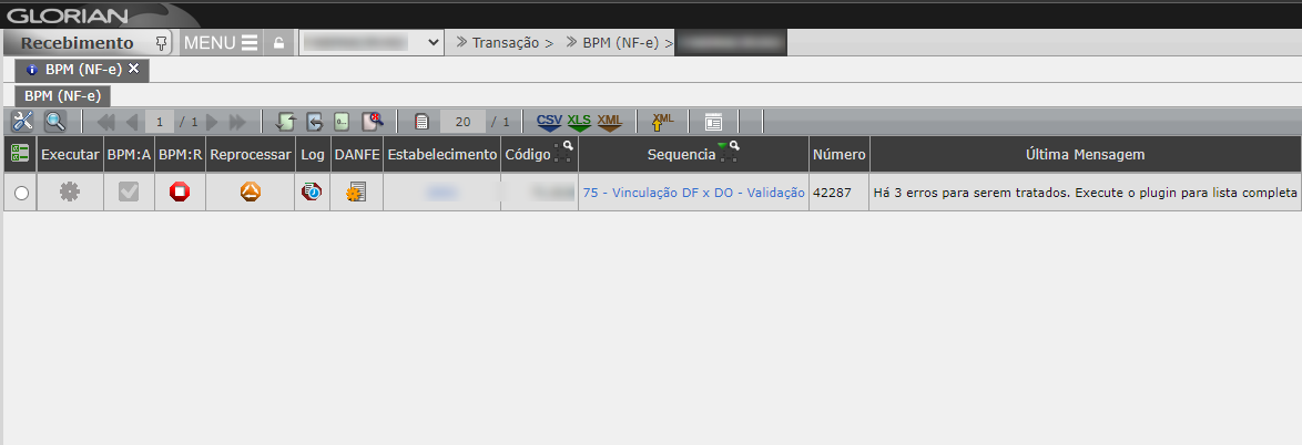 Vinculação DF X DO - Validação - Há (N) erros para serem tratados. Execute o plugin para lista completa.
