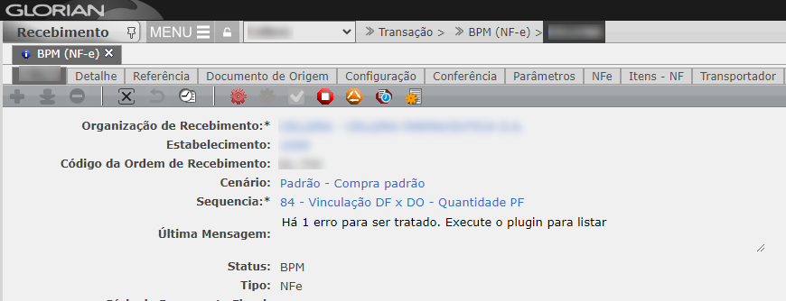 Vinculação DF X DO - Quantidade PF - Há (N) erros para serem tratados. Execute o plugin para lista completa.
