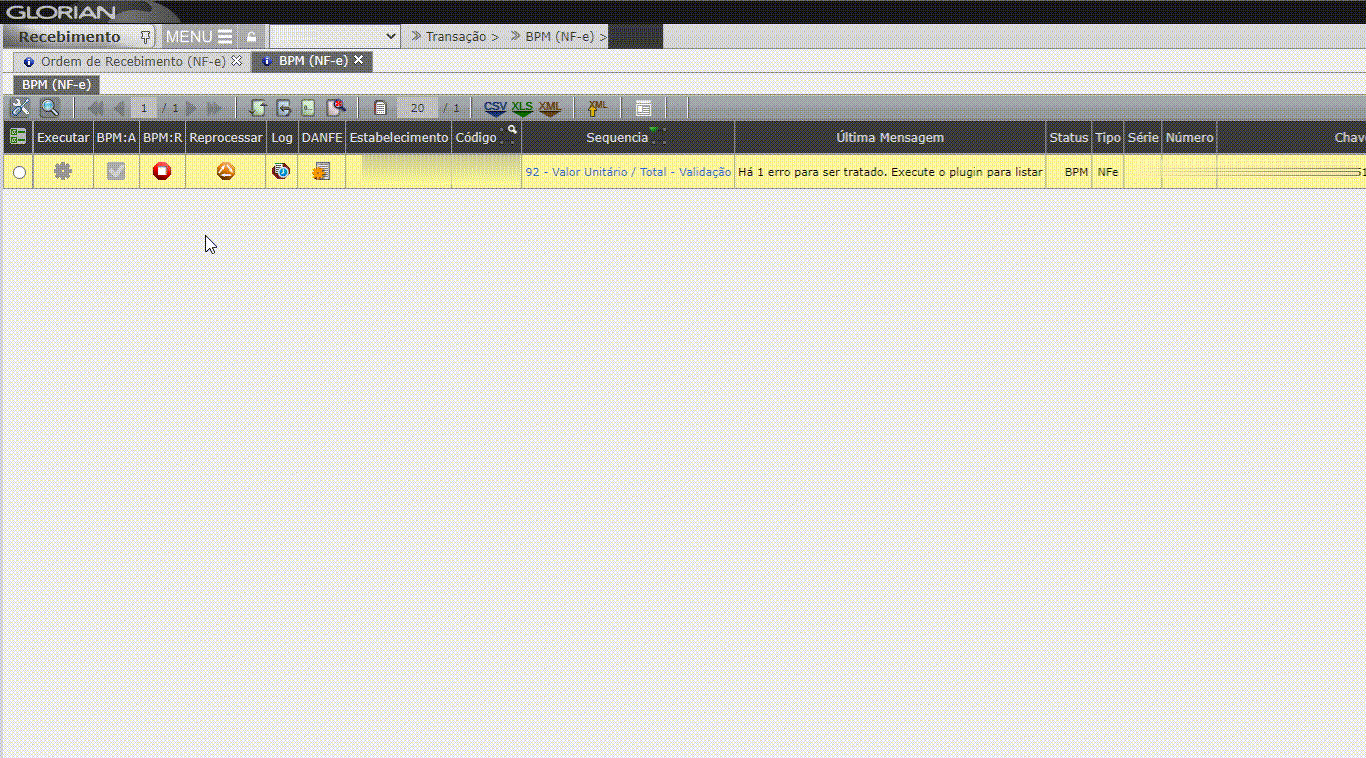 Valor Total - Linha [x] Cód do mat. DF [xxxxx] = [xxxxxxxx] - Cód do mat. DO [xxxxxxxxxxxxxxxxxx] = [xxxxxxxxxx] - Divergênci