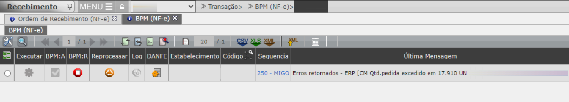 Quantidade do pedido excedido
