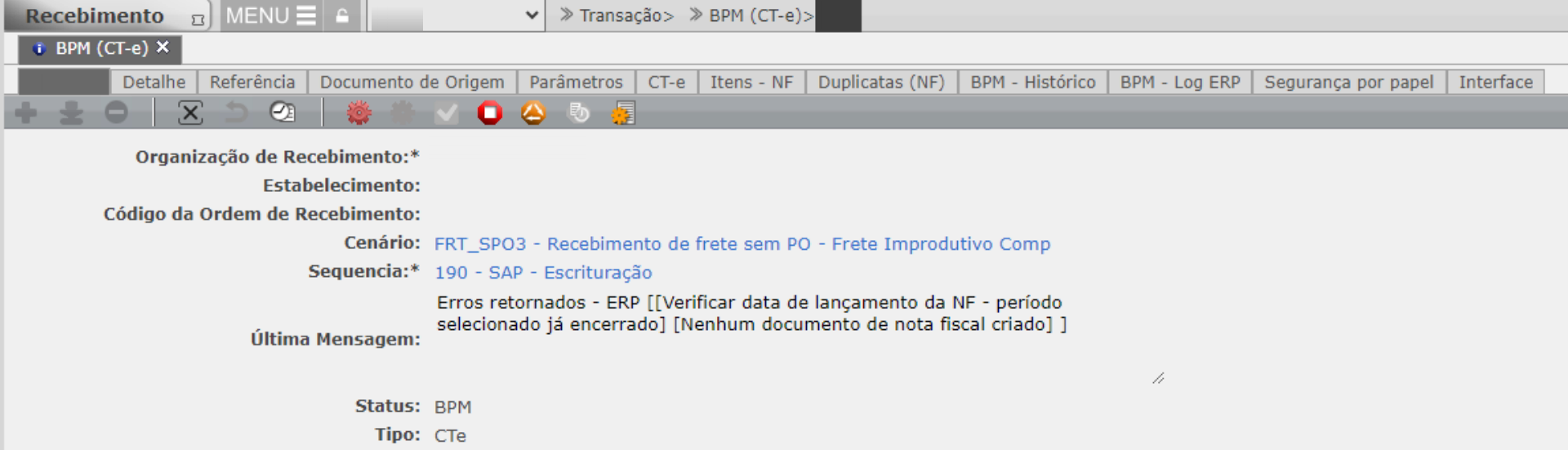 ERP [Verificar data de lançamento da NF - período selecionado já encerrado]

